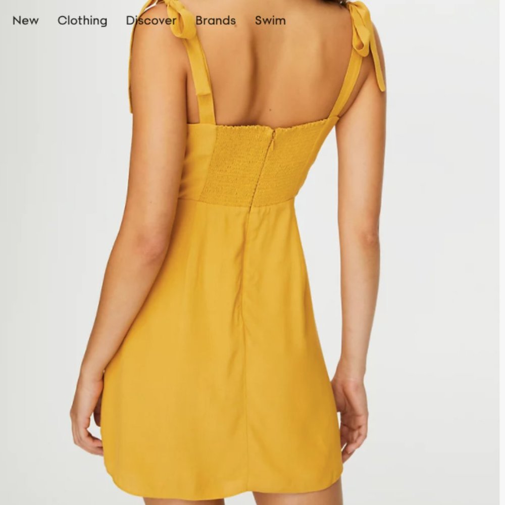 SOLD. Aritzia Wilfred Free Cammy Dress Cairo Gold - Picture 5 of 8